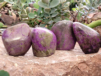 Polished Stichtite Standing Free Forms x 4 From Barberton, South Africa