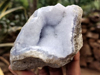 Natural Blue Lace Agate Geode Specimens x 6 From Nsanje, Malawi