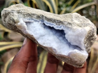 Natural Blue Lace Agate Geode Specimens x 6 From Nsanje, Malawi