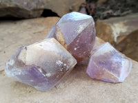 Natural Jacaranda Amethyst Single Quartz Crystals x 35 From Mumbwa, Zambia