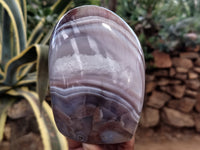 Polished Red Sashe River Agate Standing Free Forms x 3 From Zimbabwe