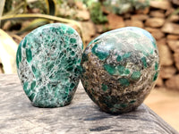 Polished Emerald Mica In Matrix Standing Free Forms x 4 From Mutoko, Zimbabwe