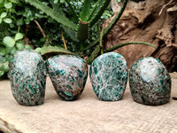 Polished Emerald Mica In Matrix Standing Free Forms x 4 From Mutoko, Zimbabwe