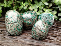 Polished Emerald Mica In Matrix Standing Free Forms x 4 From Mutoko, Zimbabwe