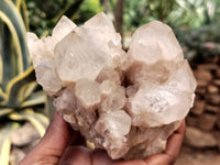 Natural Smokey Phantom Quartz Clusters x 2 From Luena, Congo