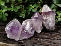 Natural Jacaranda Amethyst Single Quartz Crystal x 24 From Mumbwa, Zambia