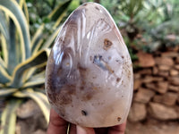 Polished Dendritic Agate Standing Free Forms x 4 From Madagascar