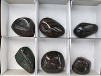 Polished Ruby Corundum In Chrome Verdite Free Forms x 6 From Zimbabwe