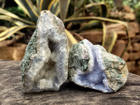 Natural Blue Lace Agate Geode Specimens x 12 From Nsanje, Malawi