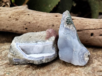 Natural Blue Lace Agate Geode Specimens x 12 From Nsanje, Malawi