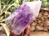 Polished Chevron Amethyst Points x 3 From Ankazobe, Madagascar