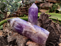 Polished Chevron Amethyst Points x 3 From Ankazobe, Madagascar