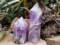 Polished Chevron Amethyst Points x 3 From Ankazobe, Madagascar