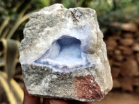 Natural Blue Lace Agate Geode Specimens x 12 From Nsanje, Malawi