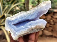 Natural Blue Lace Agate Geode Specimens x 12 From Nsanje, Malawi