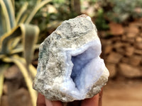 Natural Blue Lace Agate Geode Specimens x 12 From Nsanje, Malawi