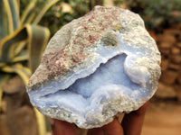 Natural Blue Lace Agate Geode Specimens x 12 From Nsanje, Malawi