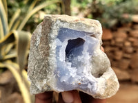 Natural Blue Lace Agate Geode Specimens x 12 From Nsanje, Malawi