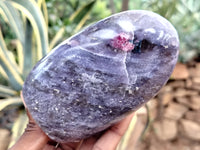 Polished Lepidolite with Pink Rubellite Standing Free Forms x 4 From Madagascar