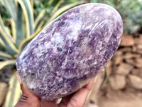 Polished Lepidolite with Pink Rubellite Standing Free Forms x 4 From Madagascar