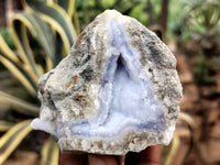 Natural Blue Lace Agate Geode Specimens x 3 From Nsanje, Malawi