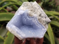 Natural Blue Lace Agate Geode Specimens x 3 From Nsanje, Malawi