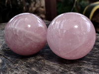 Polished Rose Quartz Spheres x 3 From Ambatondrazaka, Madagascar