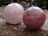 Polished Rose Quartz Spheres x 3 From Ambatondrazaka, Madagascar