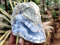 Natural Blue Lace Agate Geode Specimens x 6 From Nsanje, Malawi