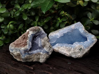 Natural Blue Lace Agate Geode Specimens x 6 From Nsanje, Malawi