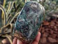 Polished Emerald Mica In Matrix Standing Free Forms x 2 From Mutoko, Zimbabwe