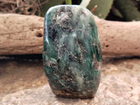 Polished Emerald Mica In Matrix Standing Free Forms x 2 From Mutoko, Zimbabwe