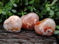 Polished Fossil Flower Agate Hearts x 6 From Antsahalova, Madagascar