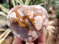 Polished Fossil Flower Agate Hearts x 6 From Antsahalova, Madagascar