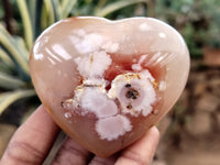 Polished Fossil Flower Agate Hearts x 6 From Antsahalova, Madagascar