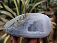 Polished Blue Lace Agate Geode Free Forms x 6 From Nsanje, Malawi