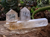 Polished Large Clear Quartz Crystals x 4 From Madagascar