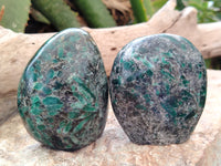 Polished Emerald Mica In Matrix Standing Free Forms x 4 From Mutoko, Zimbabwe