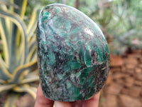 Polished Emerald Mica In Matrix Standing Free Forms x 4 From Mutoko, Zimbabwe