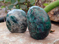 Polished Emerald Mica In Matrix Standing Free Forms x 4 From Mutoko, Zimbabwe