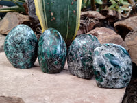 Polished Emerald Mica In Matrix Standing Free Forms x 4 From Mutoko, Zimbabwe