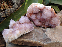 Natural Dark Amethyst Spirit Quartz Clusters x 2 From South Africa