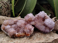 Natural Dark Amethyst Spirit Quartz Clusters x 2 From South Africa