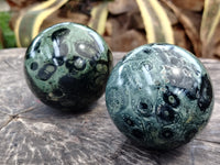 Polished Stromatolite Jasper Spheres x 3 From Katsepy, Madagascar