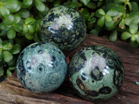 Polished Stromatolite Jasper Spheres x 3 From Katsepy, Madagascar