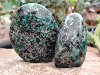 Polished Emerald Mica In Matrix Standing Free Forms x 4 From Mutoko, Zimbabwe