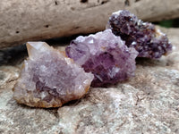 Natural Dark Purple Smokey Amethyst Spirit Quartz Clusters x 35 From South Africa