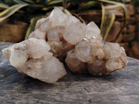 Natural Smokey Phantom Quartz Clusters x 5 From Luena, Congo