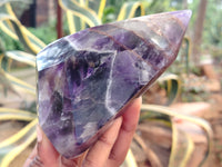 Polished Chevron Amethyst Points x 2 From Ankazobe, Madagascar