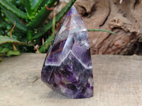 Polished Chevron Amethyst Points x 2 From Ankazobe, Madagascar